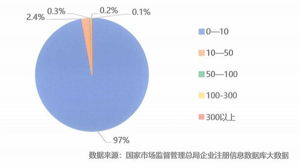 翻譯及語言服務(wù)企業(yè)人員規(guī)模情況